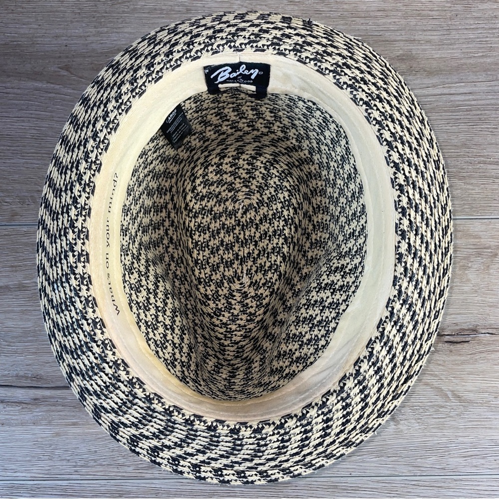 Bailey of Hollywood BREED Men's Braided Fedora Hat Black/Tan What's on Your Mind - Picture 6 of 9